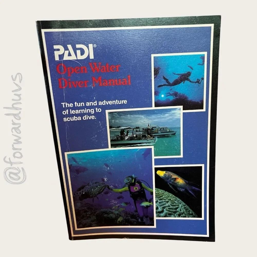 PADI Open Water Diver Manual Scuba Diving Training Guide 1990